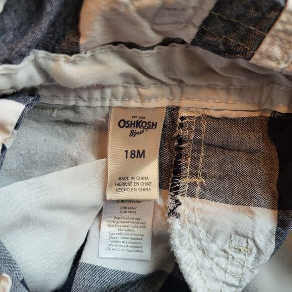 Baby boy bundle 18 months Oshkosh Plaid Shortalls Carters Suspender shorts top - Picture 6 of 11